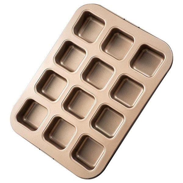 

pans mini square muffin pan non-stick 12 cavity small cupcake mould
