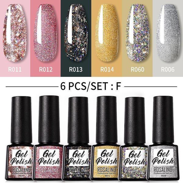

nail polish set 6pcs mixed plastic bottled japanese color glue1