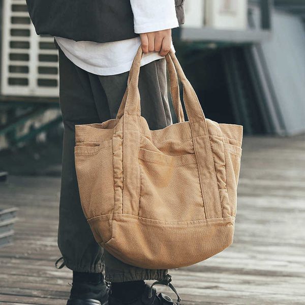 

2021 literature wash canva's lazy hand ins large capacity shoulder bag