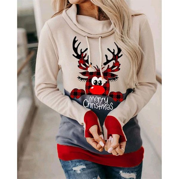 

women's sweaters print halloween sweatshirts woman hoodies long sleeve casual loose pullovers women clothes christmas sweatshirt female, White;black