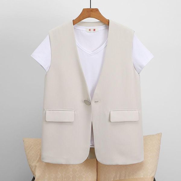 

women's short vest spring and autumn suit plus size vests, Black;white