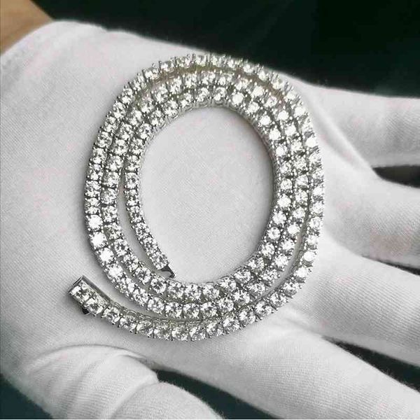 

925 silver tennis trendy tennis necklace 3mm 4mm inlaid diamond tennis chain