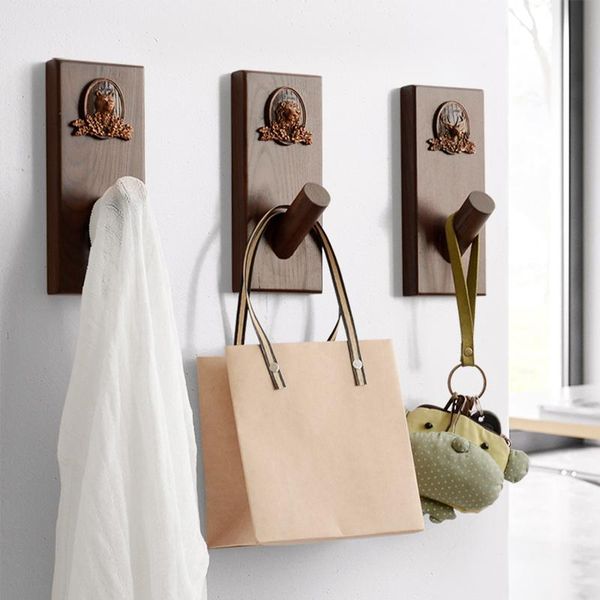 

hangers & racks creative decoration wall hook nordic solid wood door hanger clothes coat rack porch key