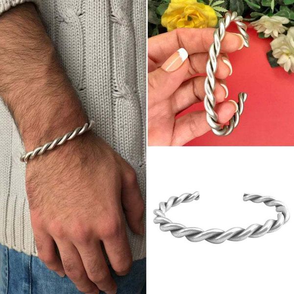 

bangle men's wide open adjustable twist braided jewelry gift for birthday christmas a66, Black