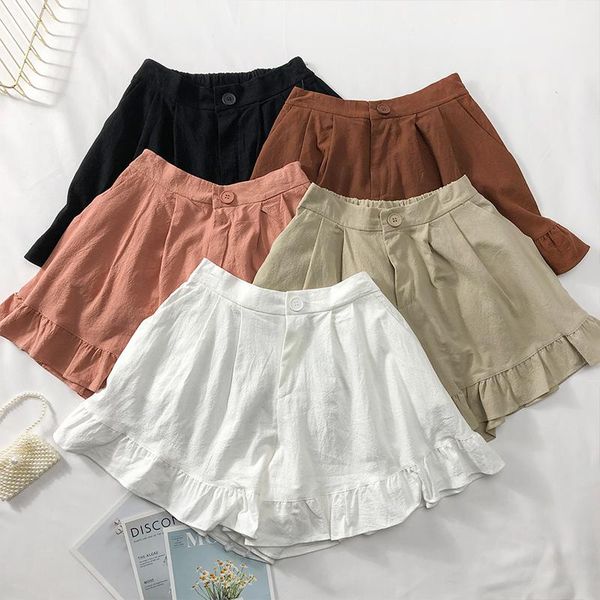 

women's shorts casual summer 2021 style black high waisted, White;black