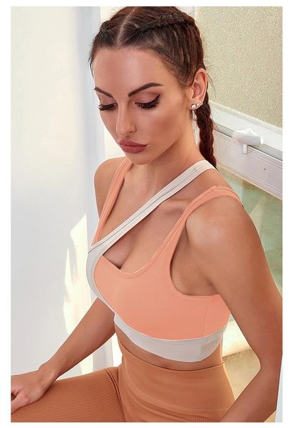 

running jerseys sport bra women vest back cross stitching shockproof sports sportsfitness gym sportswear, Black;blue