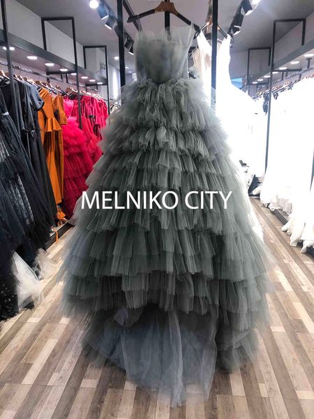 

dress 2021 collection tutu multilayered tulle evening prom baptism elegant, Black;gray