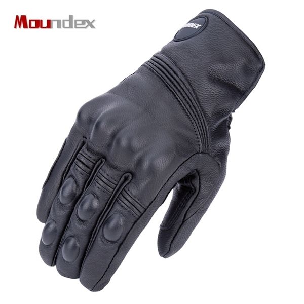 

genuine leather motorcycle gloves windproof full-finger moto riding glove breathable four season men motor women summer 211124, Blue;gray