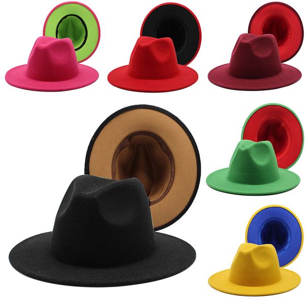 

wide brim fedora hat for man woman dance jazz trilby panama hip hop cap, Yellow