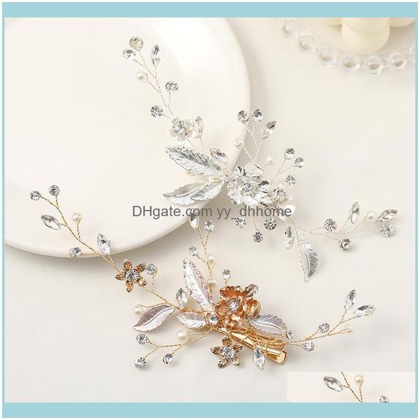 

jewelry jewelrygold sier color women hairgrips hair clips pearl rhinestone wedding aessories for girls hairbands tiara & barrettes drop deli, Golden;silver