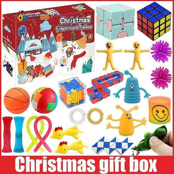 

new fidget toys christmas blind box 24 days advent calendar christmas kneading music gift box christmas countdown 2021 children's gifts