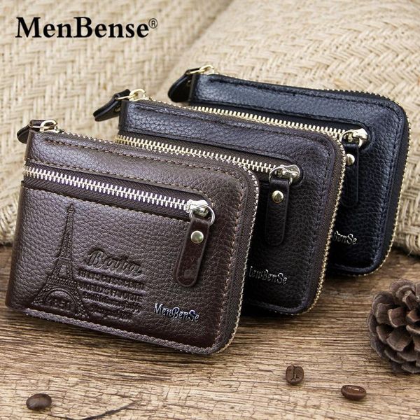 

wallets men's wallet short casual fashion zipper two fold vintage pu men, Red;black