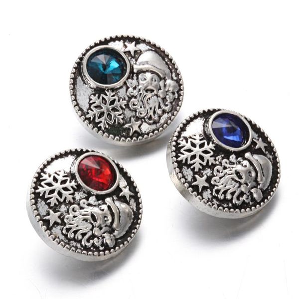 

charm bracelets 6pcs/lot 18mm snap jewelry crystal snowflake button for bracelet bangle women diy christmas, Golden;silver