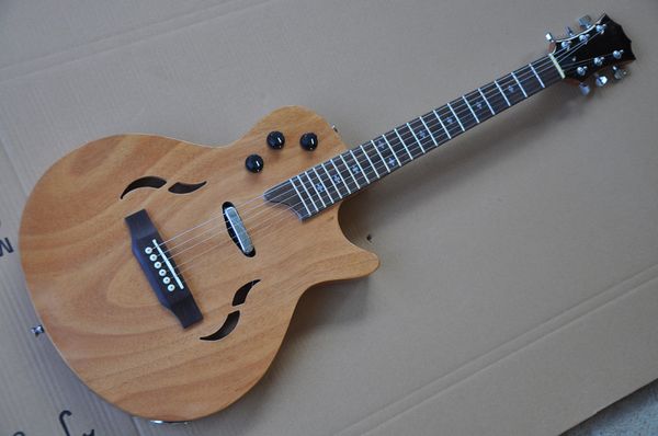 Chitarra elettrica color legno naturale, impiallacciatura Sabili, hardware cromato e tastiera in palissandro, fornire servizi personalizzati