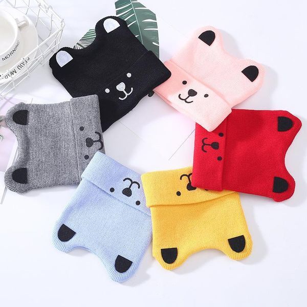 

caps & hats baby bear cartoon autumn and winter hedging hat children's cute warm born knitted woolen christmas gift for kids1, Yellow