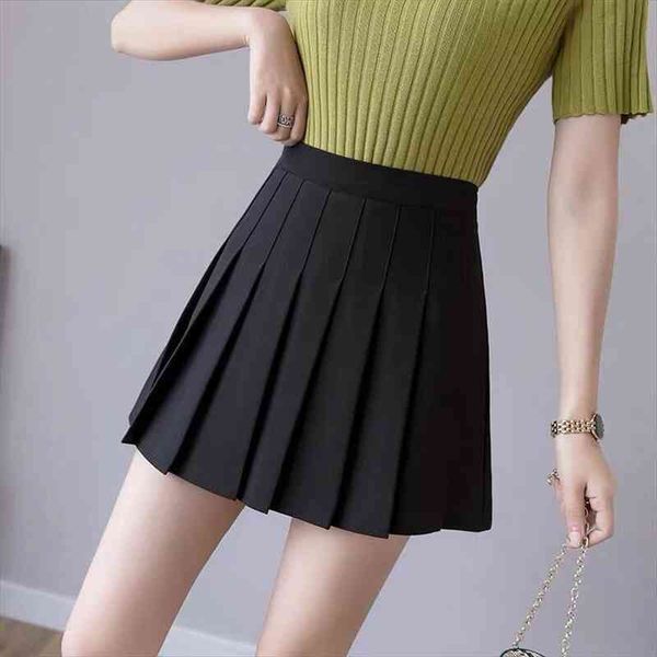 

summer pleated fashion nice women skirts tennis solid color jk the listing, Black