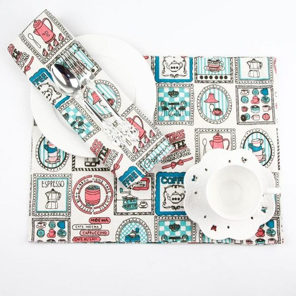 

pcs classical simple french polyester cotton 30x40cm insulation placemat soft dining mat kids table napkin fabric