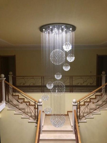 

modern 13pcs lustre crystal ball design chandelier large lustres de cristal lights d80*h300cm 100% chandeliers