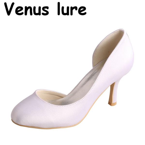 

dress shoes d'orsay womens wedding round toe bridal party white satin, Black