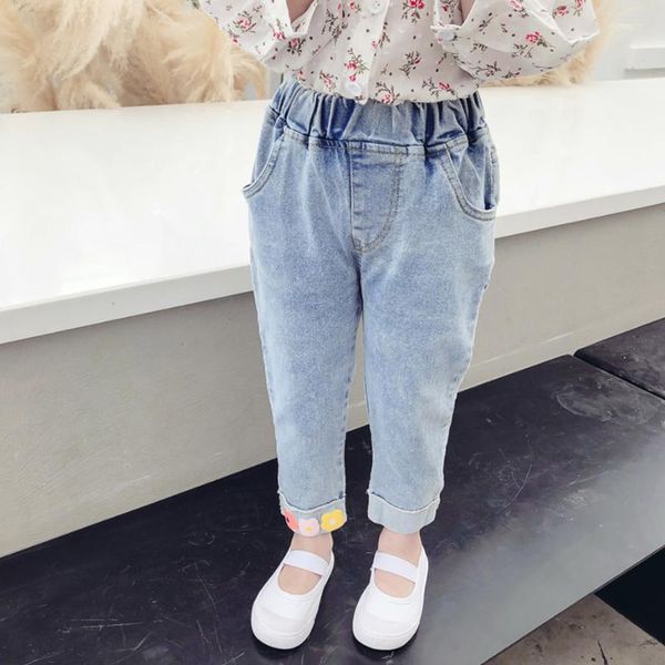 

baby girl jeans floral for girls casual style infantil spring autumn clothes, Blue