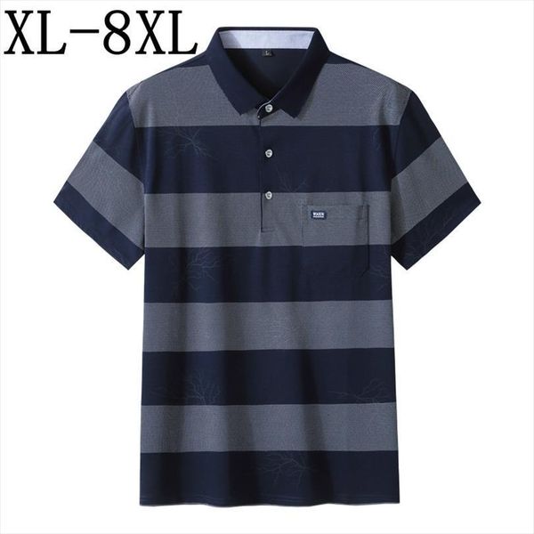 

8xl 7xl 6xl summer men polos striped shirt comfortable breathable homme casual mens shirts with pockets camisa masculina, White;black