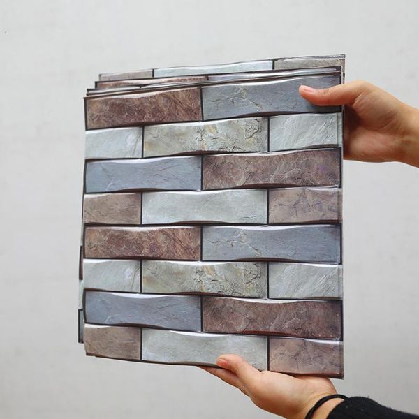 

wallpapers 5pcs self-adhesive 3d brick wall sticker diy waterproof foam wallpaper kids room kitchen roof ceiling background decals