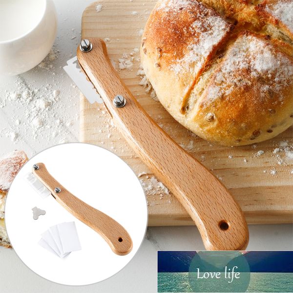 Coltello curvo ad arco per pane Utensile per tagliare il pane Taglio baguette Taglierina per toast francese 5 lame Utensile da forno Pane zoppo con manico in legno Prezzo di fabbrica design esperto Qualità