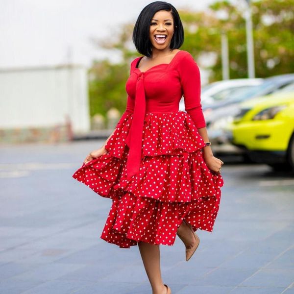

ethnic clothing african ball gown dresses women 2021 spring autumn midi dress ladies casual loose vestidos beach party robe femme plus size, Red