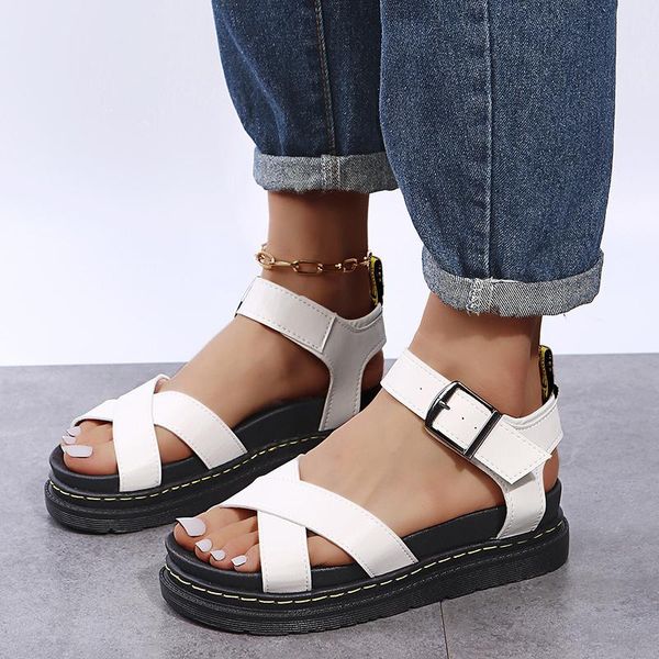 

sandals women platform breathable gladiator solid color ladies shoes summer fashion beach casual female footwear, Black