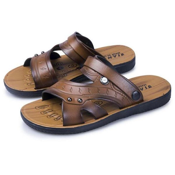 

slippers men's sandals fashion soft bottom non-slip lightweight comfortable cool shoes casual walking male designer, Black