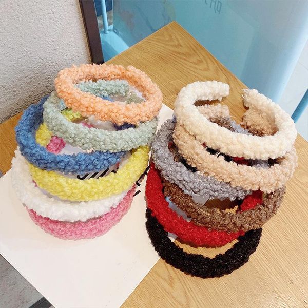 

hair accessories candy color lambswool sweet fashion women girls hairband headband washing velvet korean style hoop