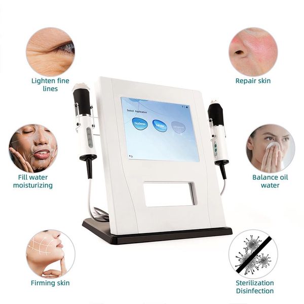 

3 in 1 oxygen jet peel co2 oxygenation facial machine exfolite infuse oxygenate for skin care, Black;white