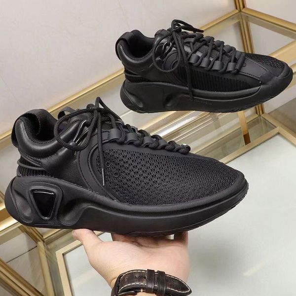 

womens casual sneakers fashion star mens brand sports shoes leather and mesh b-runner high-quality irregular lace design rue francois size 3, Black