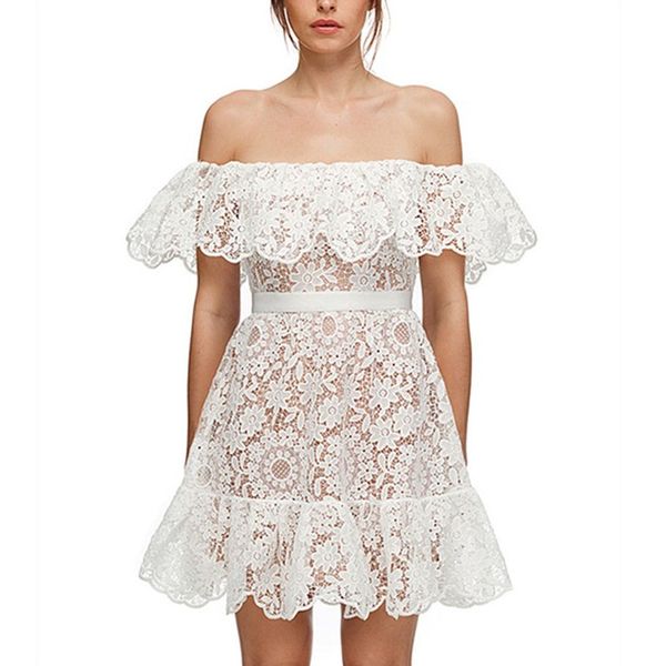 

zawfl ruffles sleeveless party dress women self portrait elegant female lace summer short es vestidos 210525, Black;gray