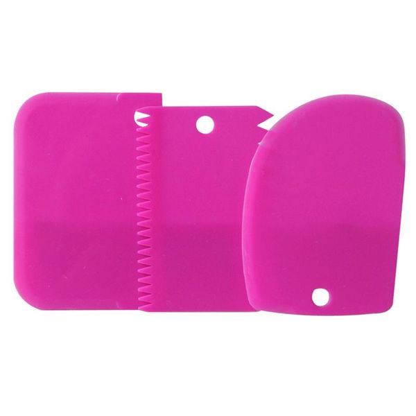 

3pcs plastic dough icing fondant scraper cake decorating baking pastry tools plain smooth jagged edge spatulas cutters c1 &