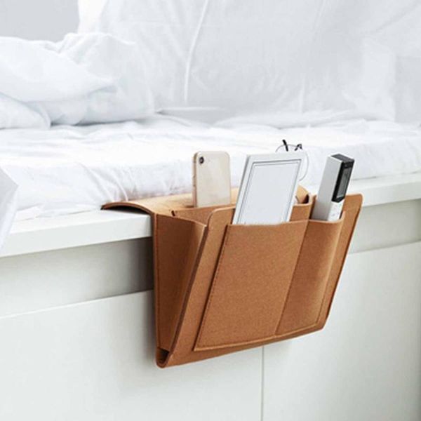 

storage bags felt bedside pocket caddy organizer bed desk bag sofa tv remote holder
