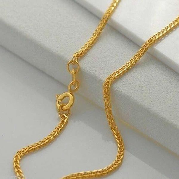 

chains au750 yellow gold necklace / 18k perfect foxtail chain 2.0g 17" l, Silver