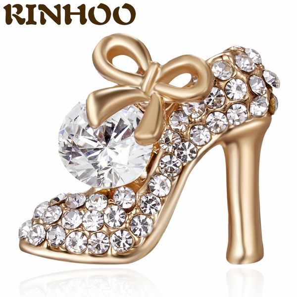 

noble elegant high heels shoes brooch big crystal gold cold enamel sandals brooches for women girls suit dress jewelrydio chan contact, Gray