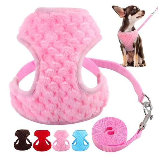 

dog collars & leashes harness vest chihuahua small and leash set adjustable pet cat puppy walking harnesses for dogs