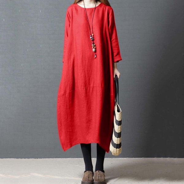 

casual dresses dress women vintage solid color plus size india saree boho ethnic style long for ladies clothes robe, Black;gray
