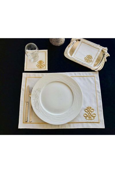 

table napkin home decoration presentation american service tea dining embroidery turkish goods blue brodo black special design