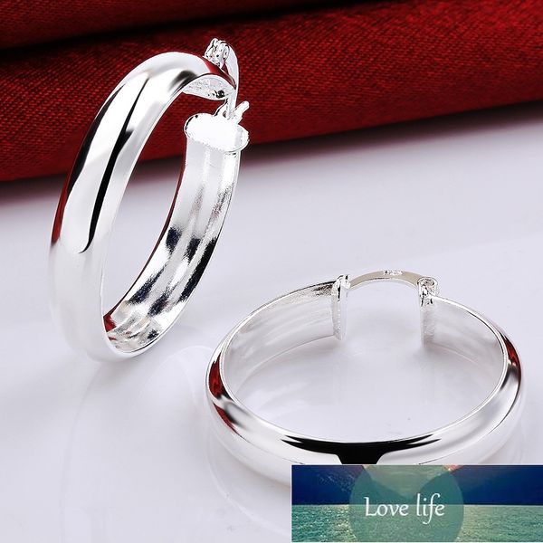 

silver 925 hoop earrings for women smooth round circle earing brincos femme fashion statement jewelry accessories bijoux, Golden;silver