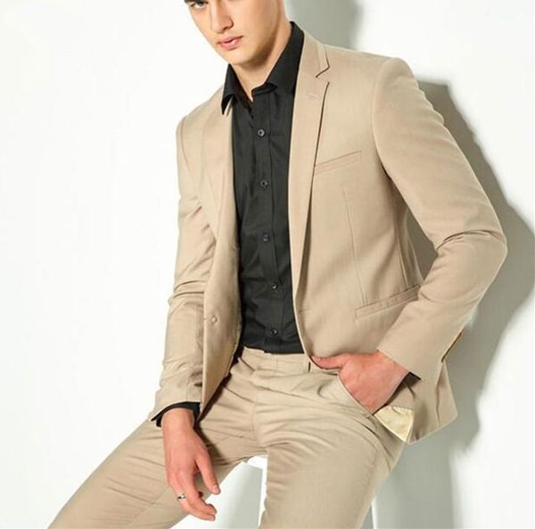 

men's suits & blazers arrival khaki men suit for wedding 2pieces(jacket+pants+tie) custom made casual prom tuxedos masculino slim fit m, White;black