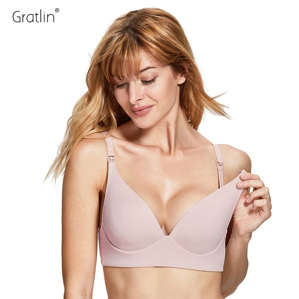 

gratlin pregnant woman nursing bra breast feeding underwear wire lightly padded maternity bras 210318, White