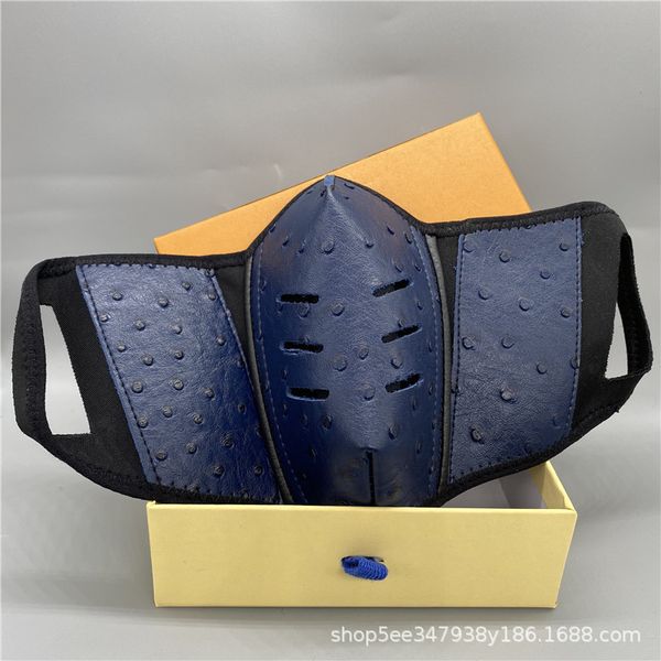 

luxury designers s fashion pu leather face dustproof windproof mouth covers washable breathable outdoor sports protective mask{category}3wov