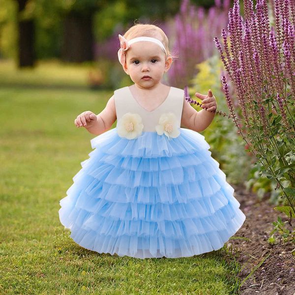 Ärmel Cupcake Prinzessin Mädchen Kleider Geeignet für Geburtstagsfeier Hochzeit Brautjungfer Festzug Kleid Kleid für Mädchen Vestidos Q0716