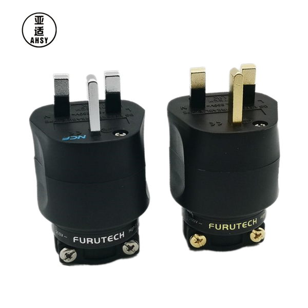 

smart power plugs ahsy audio 1 pcs diy high-end hifi ac en cable connector 3-pin uk british plug locking