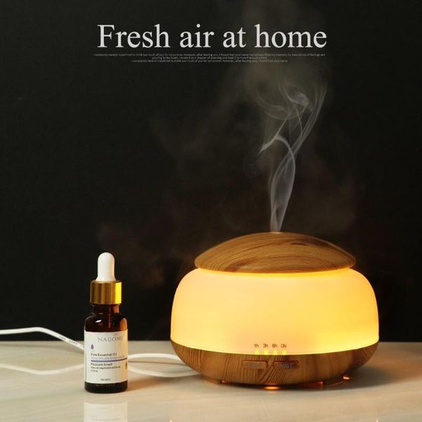 

humidifiers wood grain air humidifier 300ml ultrasonic aromatherapy lamp household ultra- silent aroma essential oil diffuser