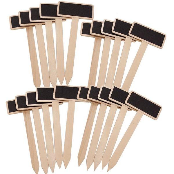 

60pcs plant labels chalkboard signs blackboard wooden tags t-type garden nursery creative seedling tray other supplies