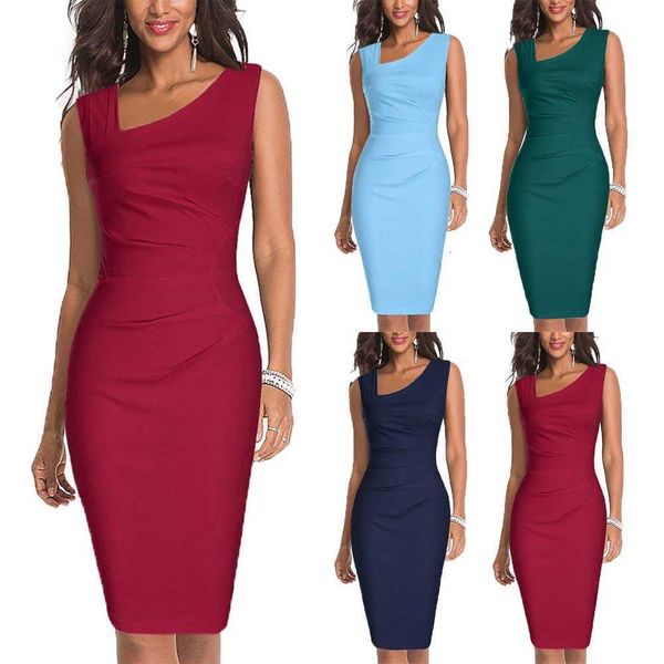 

sleeveless professional buttock tight pencil dress, Black;pink
